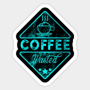 Cute & Funny Coffee Wasted Retro Caffeine Pun Sticker